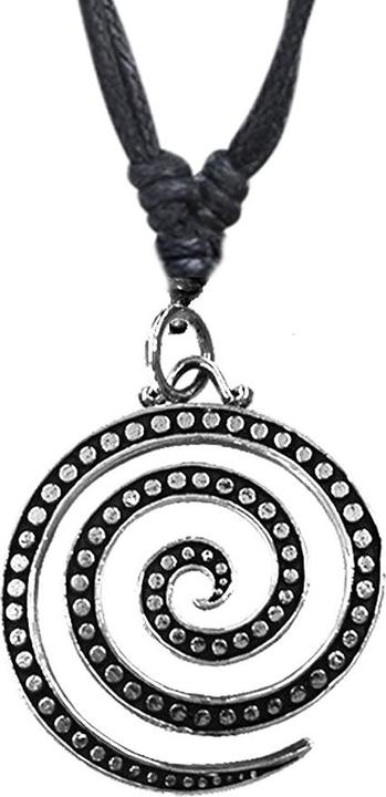 Image du produit Star Piercing Collier noir pendentif argent spirale (Laiton)