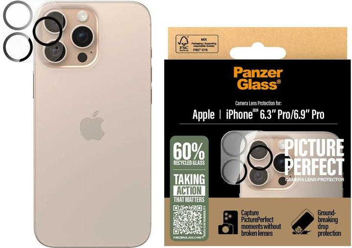 PanzerGlass Picture Perfect Kameraschutz (1 Stück, Apple iPhone 16 Pro, Apple iPhone 16 Pro Max)