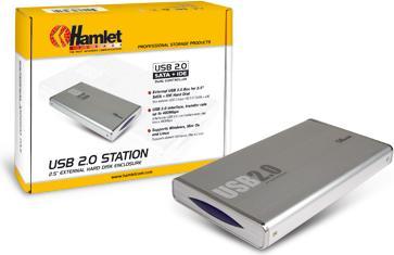 Actual product image Hamlet USB 2.0 External hard disk box for IDE/Sata 2.5" hard disks (2.5")