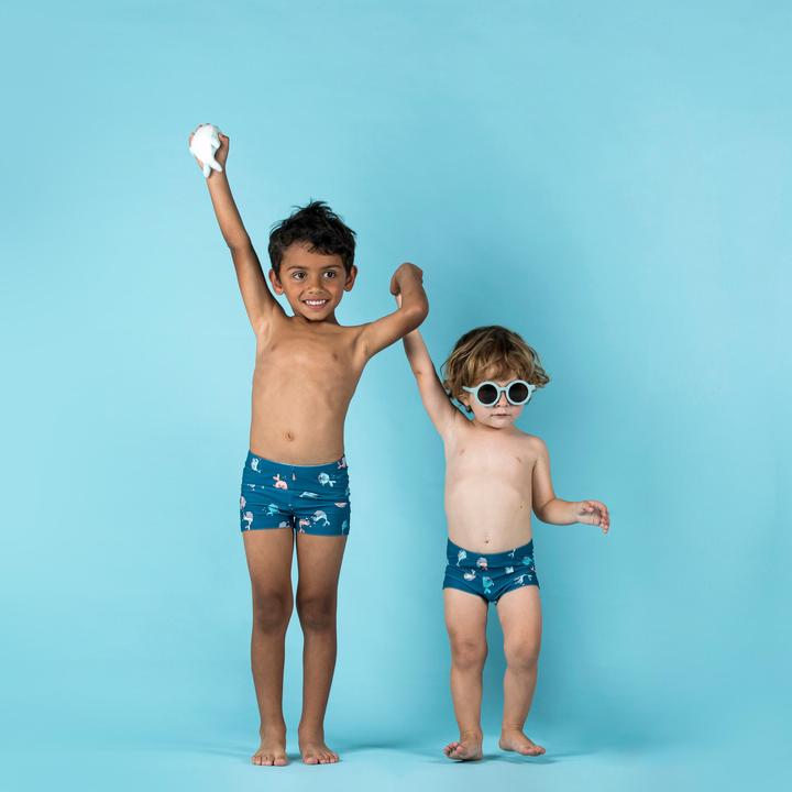 Produktbild Nabaiji Badehose Boxer Baby/Kinder - Wal dunkelblau (74, 75 C)