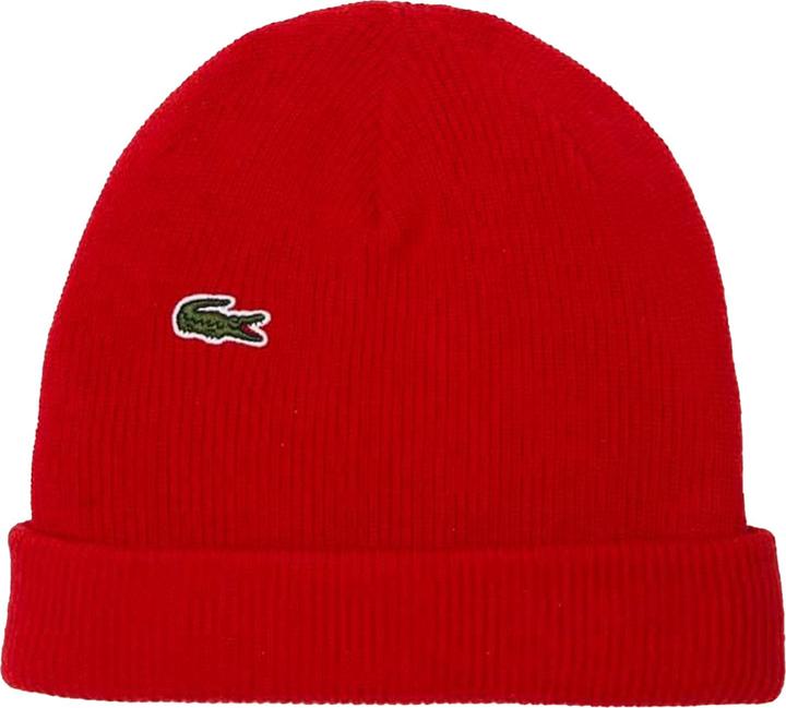 Actual product image Lacoste Logo Wool Ribbed Beanie