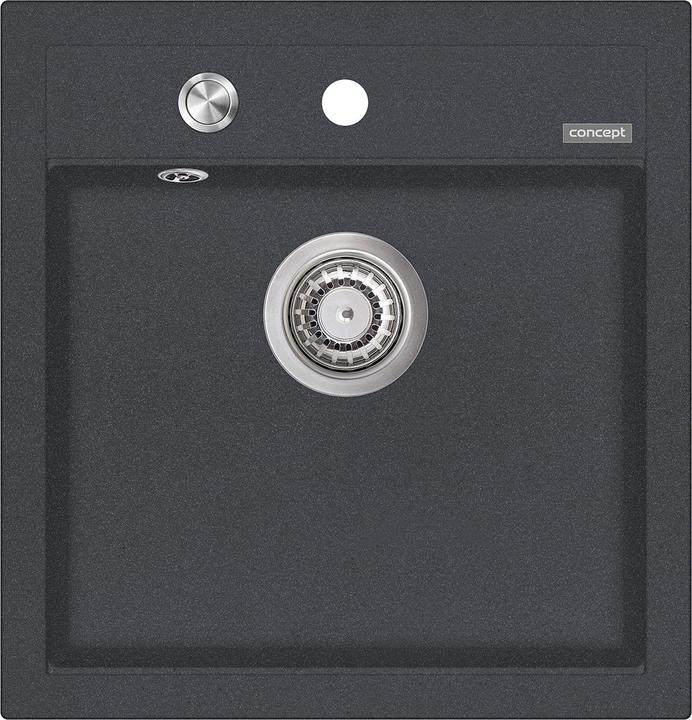Concept Küchenspüle G00C50dg Granit ohne Abtropffläche DUNKELGRAU (Aufsatzspülbecken, 51 cm, 49 cm)