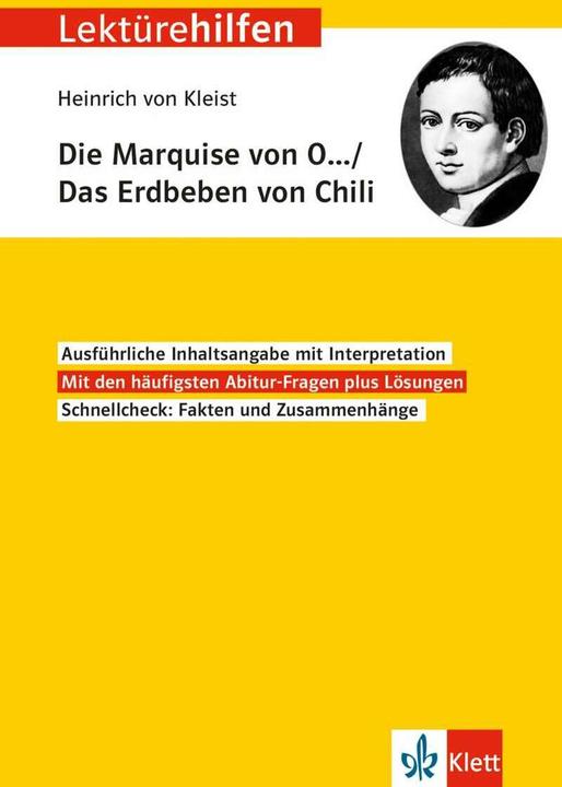 Produktbild Lektürehilfen Heinrich von Kleist "Die Marquise von O.../Das Erdbeben in Chili" (Deutsch, 2017)