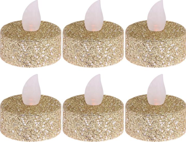 Immagine prodotto Mondex LED tea light 6 pezzi, glitter oro, 3,8 x 4 cm (6 x)