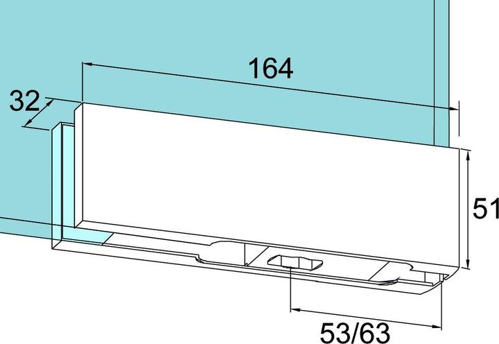 Actual product image Dormakaba Bottom corner fitting PT 10 for all-glass systems Universal (1 pcs.)