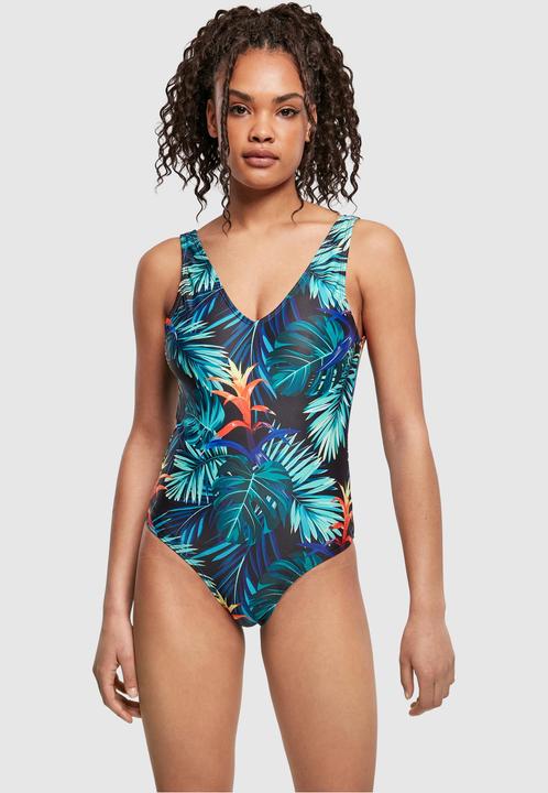 Actual product image Urban Classics Ladies High Leg Pattern Swimsuit - 12168 (XL)