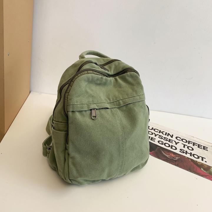 Produktbild Only-Bags.Store Casual Rucksack, geeignet für High School und College-Studenten, solide Farbe Canvas Rucksack