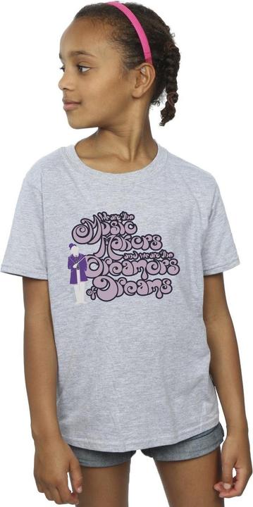 Actual product image Willy Wonka & the Chocolate Factory Girls Dreamers Text Cotton T-Shirt (152, 158)