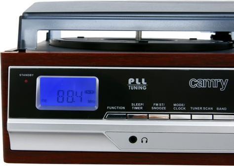 Produktbild Camry CR 1113 Audio-Plattenspieler mit Riemenantrieb, Cappuccino, Chrom, Holz (Halbautomatisch)