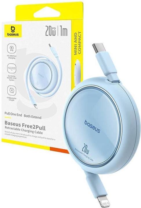 Immagine prodotto Baseus Cavo retrattile Free2Pull USB-C / Lightning 20W 1m - blu (1 m)