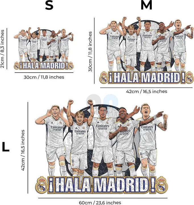 Image du produit Iconic Real Madrid CF - 5 joueurs - puzzle en bois taille M (270 pièces) (270 pièces)