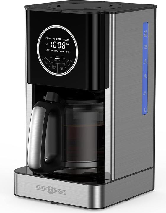 Produktbild Paris Rhône Filterkaffeemaschine mit programmierbarer Brühstärke, Silber Schwarz