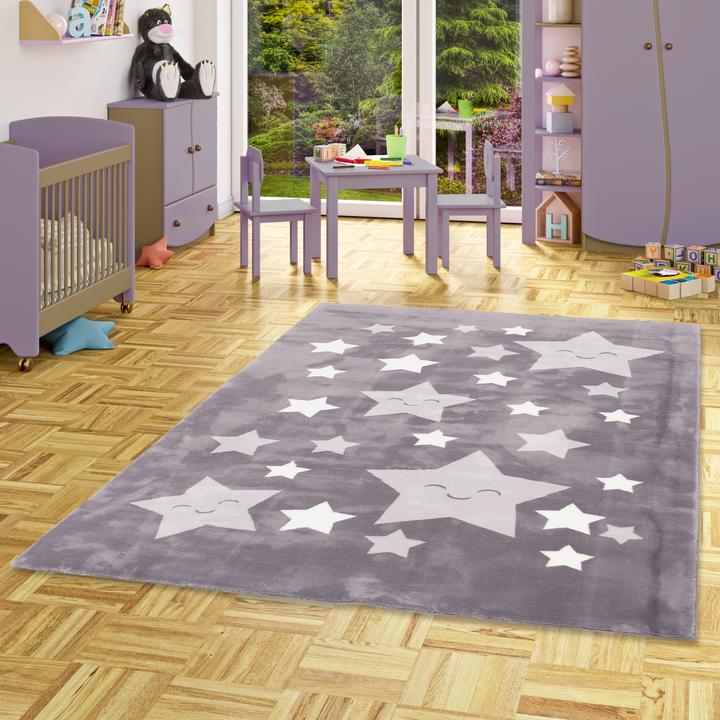 Immagine prodotto Pergamon Super Soft Fellteppich Pearl Kids Sterne (120 x 170 cm)