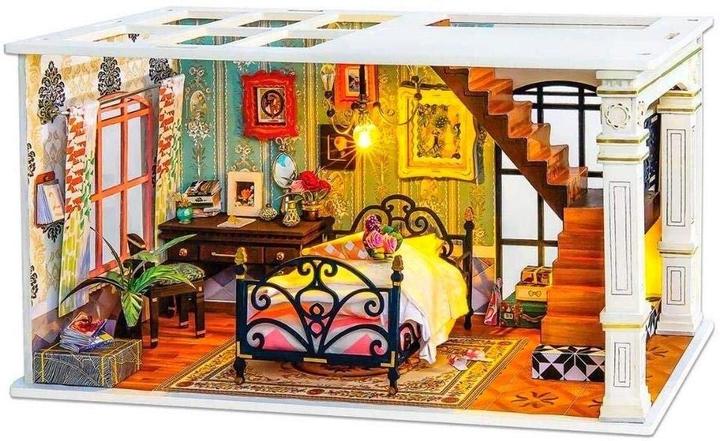 Actual product image Robotime Faltbares LED-Modell aus Holz – Pariser Schlafzimmer