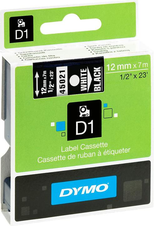 Dymo S0720610 Standardband (1.20 cm, Weiss, Schwarz)