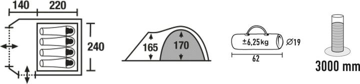 Produktbild Campz Lakeland Zelt 4P (Kuppelzelt, 6.55 kg, 4 Personen)