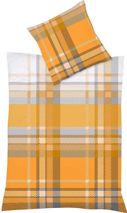 Actual product image Fleuresse Mako-Satin Bettwäsche Milano 114292 orange (Bedding set, 155x220 cm + 80x80 cm)