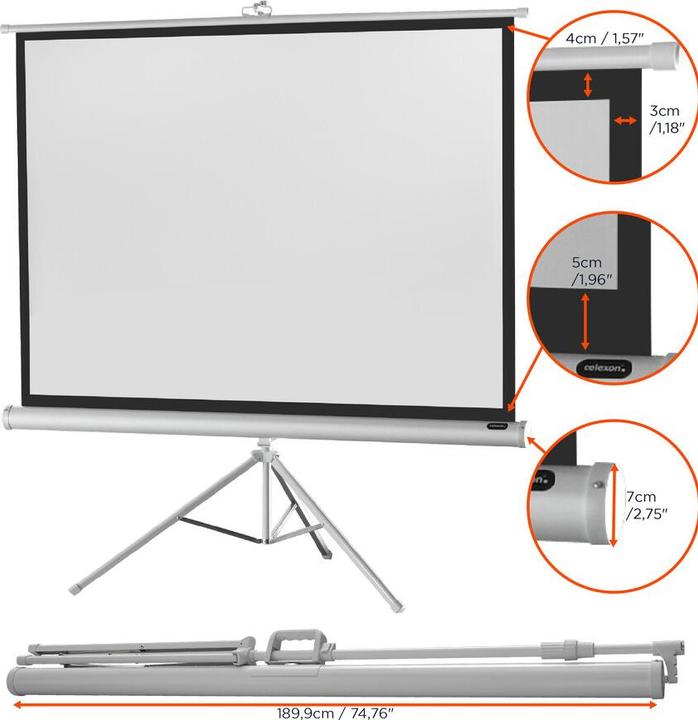 Actual product image Celexon Economy tripod screen - Projection screen with tripod - 221 cm (87") (87", 4:3)
