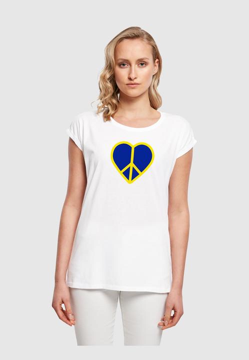 Actual product image Merchcode Ladies Peace - Heart Peace Extended Shoulder T-Shirt - 161405 (M)