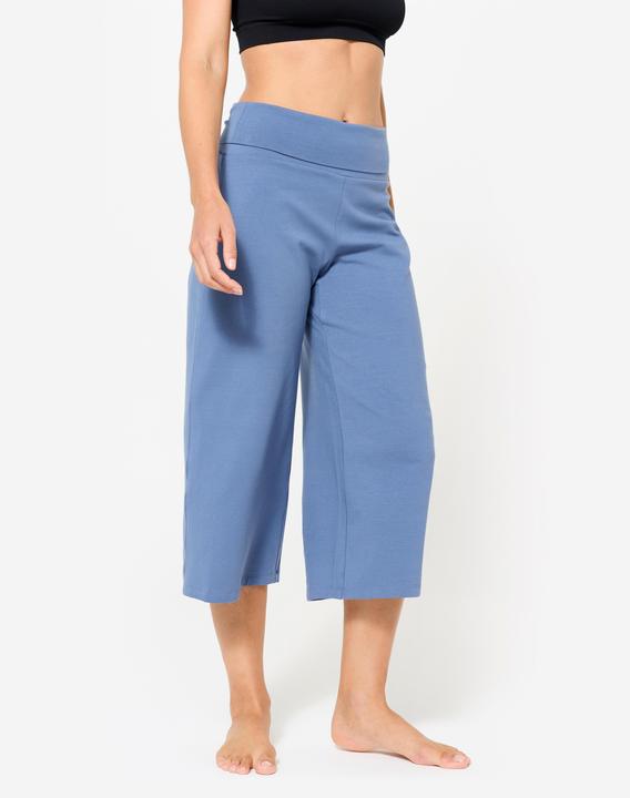 Actual product image Kimjaly Yoga Caprihose Damen hoher Bund - kometenblau (S)