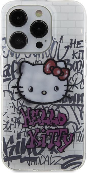 Productafbeelding Hello Kitty HKHCP15XHDGPHT iPhone 15 Pro Max 6,7" zwart/wit hardcase IML Kitty op bakstenen graffiti (Apple iPhone 15 Pro Max)