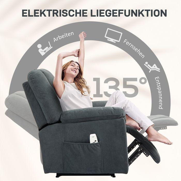 Image du produit Swisshandel24 Elektrisch Relaxsessel Fernsehsessel mit Liegefunktion Wärmefunktion Fussteil
