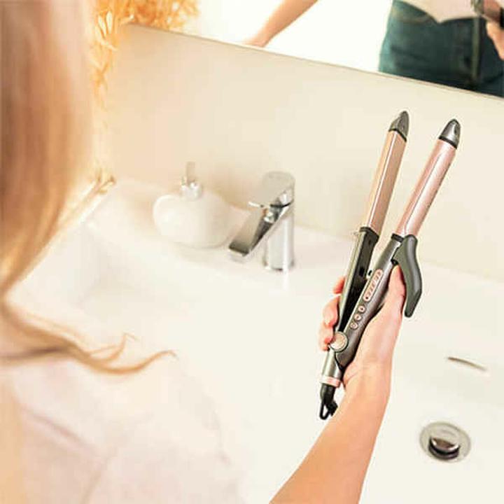 Actual product image Cecotec Ceramic Hair Straightener Bamba RitualCare 1000 2in1 Black/Pink (Straightening iron)
