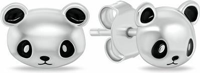 Brilio Silver - Silver pendant earrings Panda EA1111W