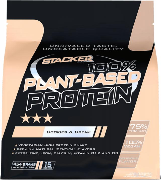 Produktbild Stackers 100% Plant-Based Protein (Cookies & Cream, 1 Stk., 454 g)