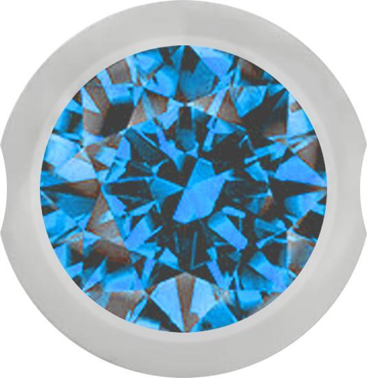 Produktbild Star Piercing Ball Closure Kugel silber mit Kristall hellblau (Chirurgenstahl 316L)
