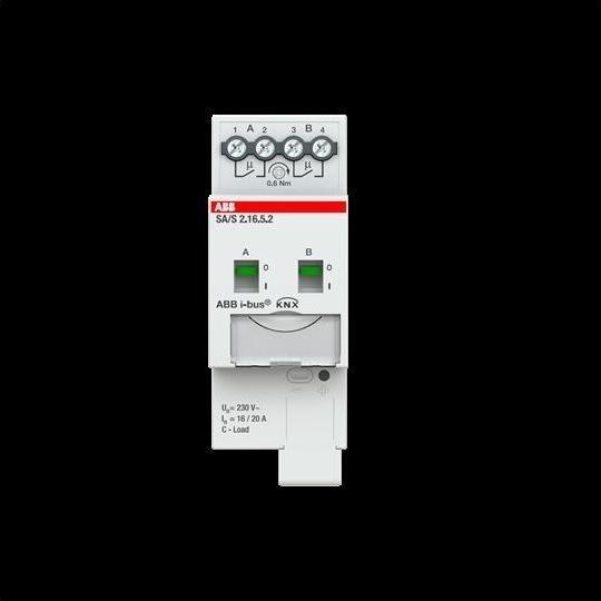 Actual product image ABB Switch actuator, 2-gang 16 A SA/S2.16.5.2 C-load REG 2CDG110265R0011 (Switch actuator)