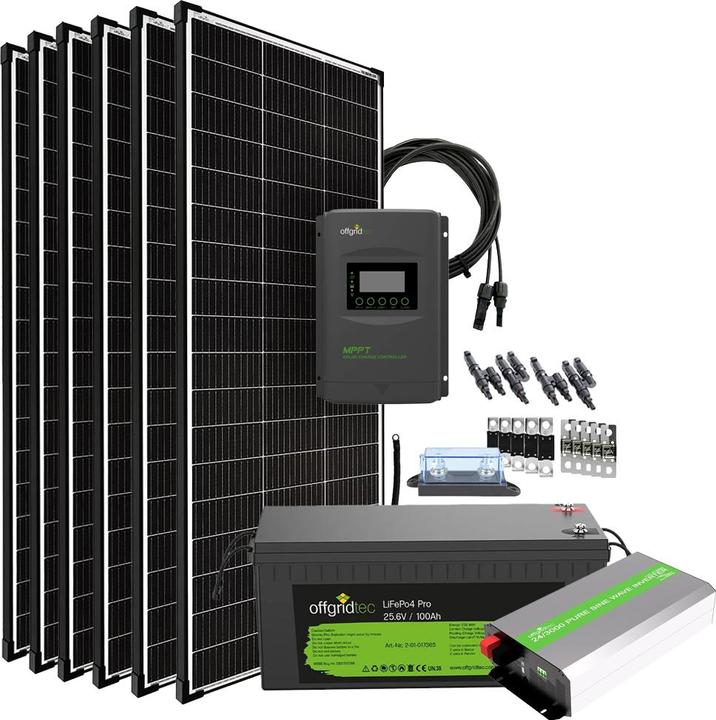 Produktbild Offgridtec ® Autark Pro XXL 24V 1200W Solaranlage - 3000W AC Leistung 200Ah LiFePO4 Akku (200 W)