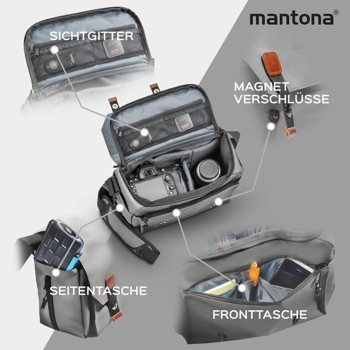 Immagine prodotto mantona Borsa fotografica Milano grande (Borsa a tracolla per fotocamera)