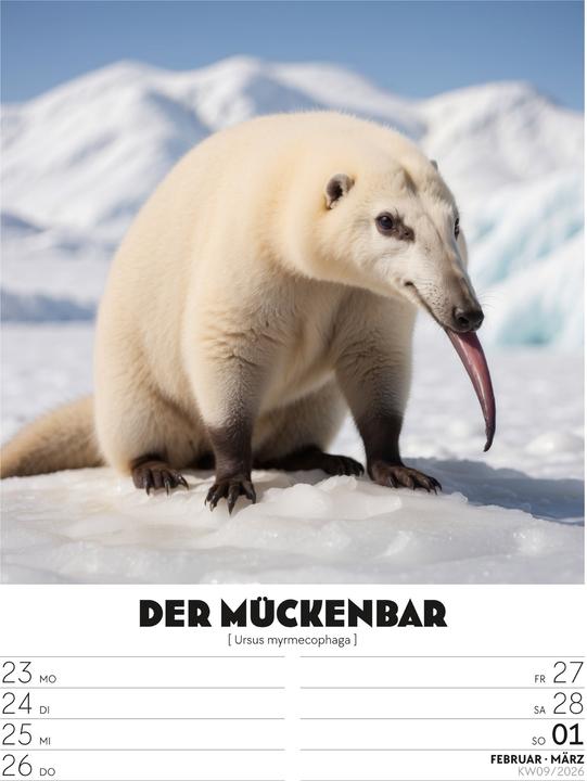 Actual product image Verrücktes Tierleben - Wochenplaner mit KI-Bildern Kalender 2026 (25 x 33 cm, German)