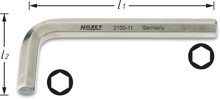 Produktbild HAZET Winkelschraubendreher 2100-12 ∙ Innen Sechskant Profil ∙ 12 mm