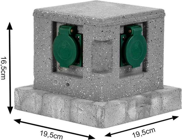 Image du produit Grafner Wifi Prise de jardin Prise extérieure Aspect pierre Carré Tuya Smart Life