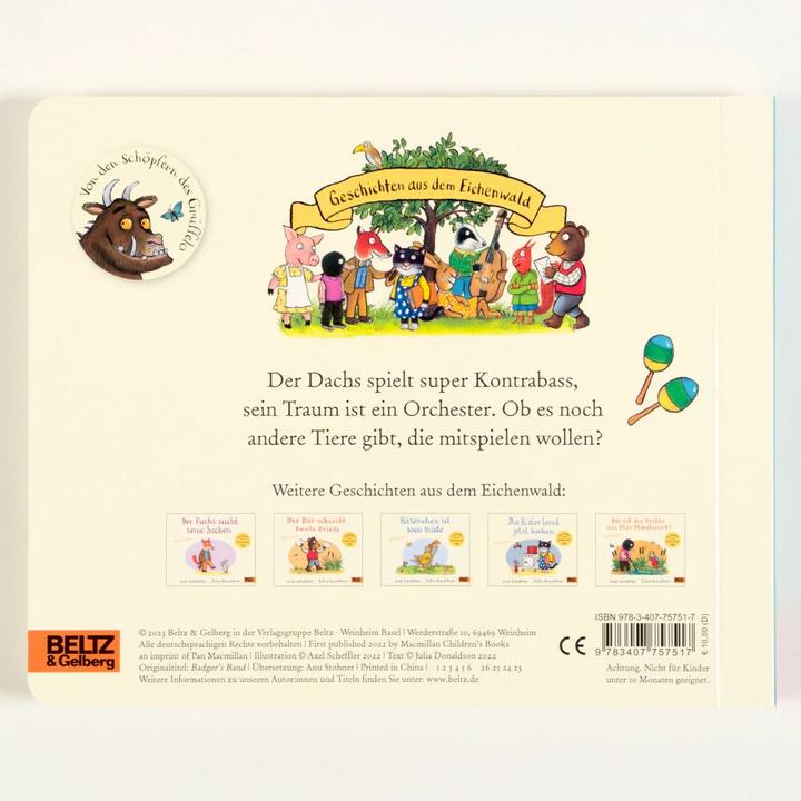 Image du produit Le blaireau joue super bien de la contrebasse (édition cartonnée avec rabats) (Allemand)