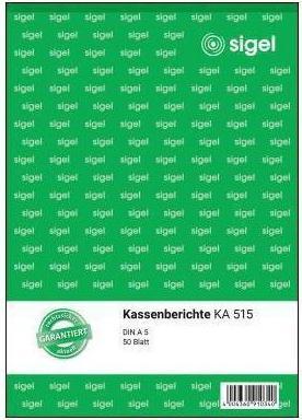 Immagine prodotto Sigel Modulo di rendiconto di cassa Formato carta: DIN A5 Numero di copie: 1 copia (50 x)