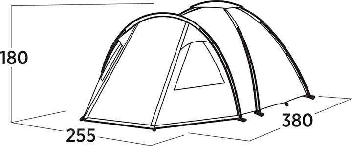 Produktbild Easy Camp Kuppelzelt Kinn 4 (olivgr?n, mit Tunnel-Anbau, Modell 2025) (Kuppelzelt, 8.60 kg, 4 Personen)