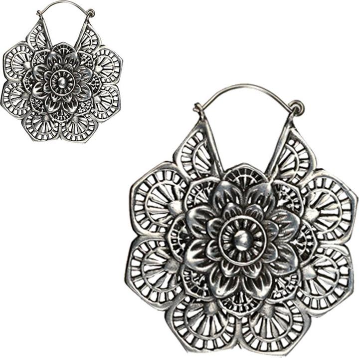 Produktbild Star Piercing Ohrring silber Blume (ohne Messing)