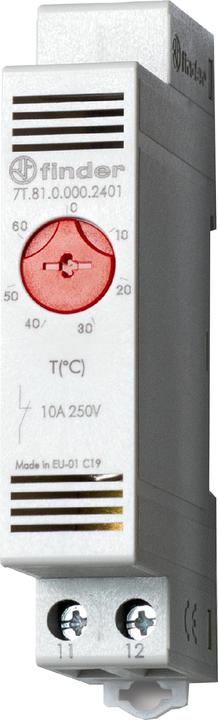 Immagine prodotto Finder Termostato per armadio elettrico 7T.81.0.000.2402 250 V/AC 1 contatto NC (L x A) 17,5