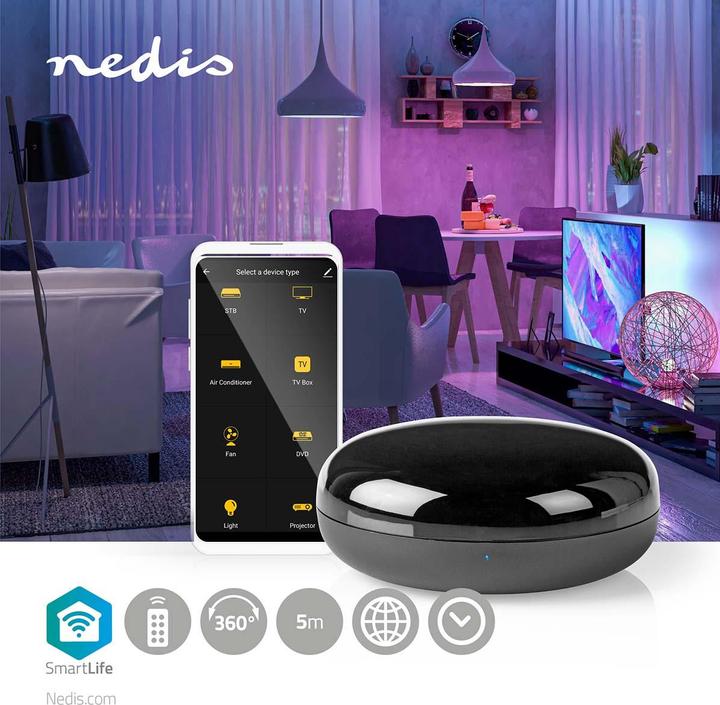 Produktbild Nedis WLAN Smart Universal Fernbedienung WIFIRC10CBK (Universal Fernbedienung, Infrarot)