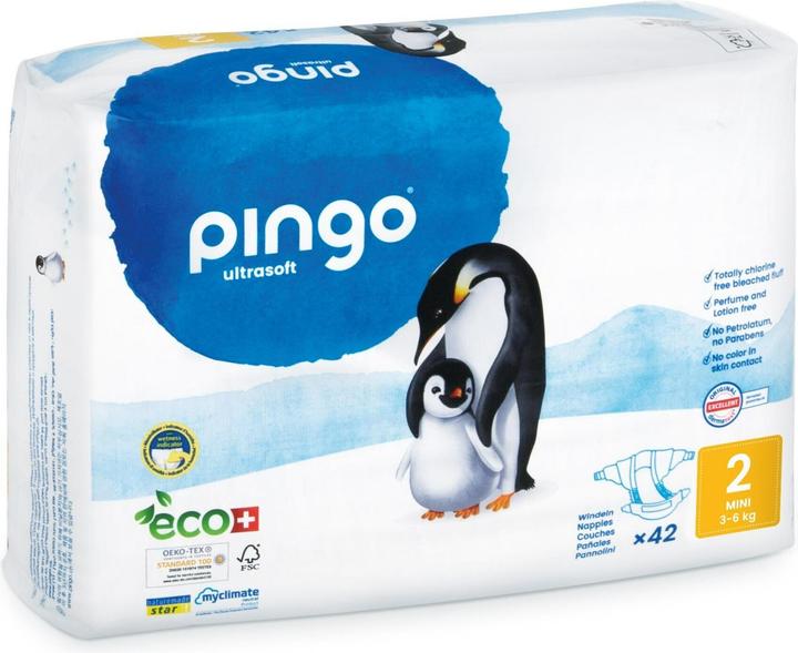 Produktbild Pingo Ökowindeln (Gr. 2, Tragepack, 42 Stück)