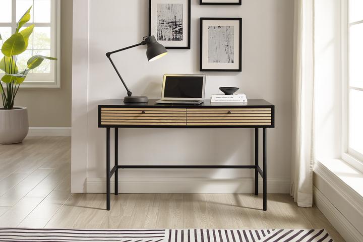 Produktbild SalesFever Schreibtisch Echtholzfurnierx75 schwarz (120 x 50 x 75 cm)