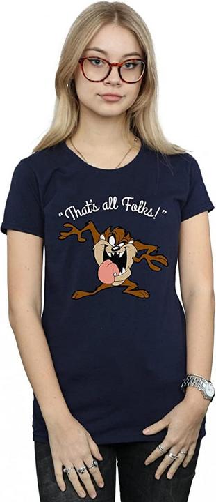 Actual product image Looney Tunes Womens/Ladies That's All Folks Taz Cotton T-Shirt (XL)