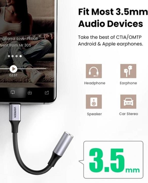 Immagine prodotto Ugreen Adattatore da USB-C a 3.5mm Jack con supporto IPAD Pro e Samsung Note 10 (USB tipo C, Jack da 3.5mm)