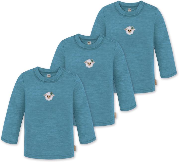 Normani 3er Pack Baby Merino Longsleeve „Taupo" - 9467 (80)