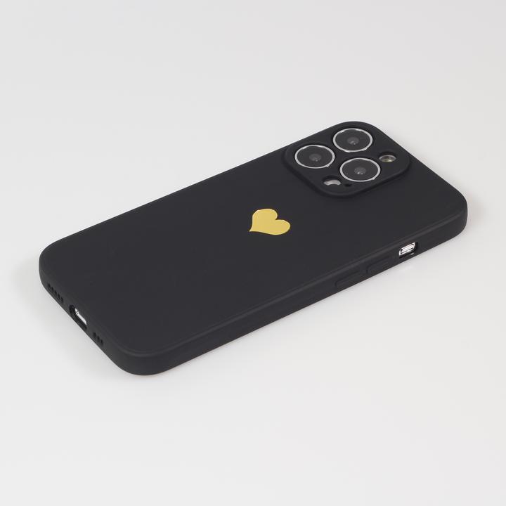 Produktbild PhoneLook Hülle Silikon Mat Herz gold (Apple iPhone 13 Pro)