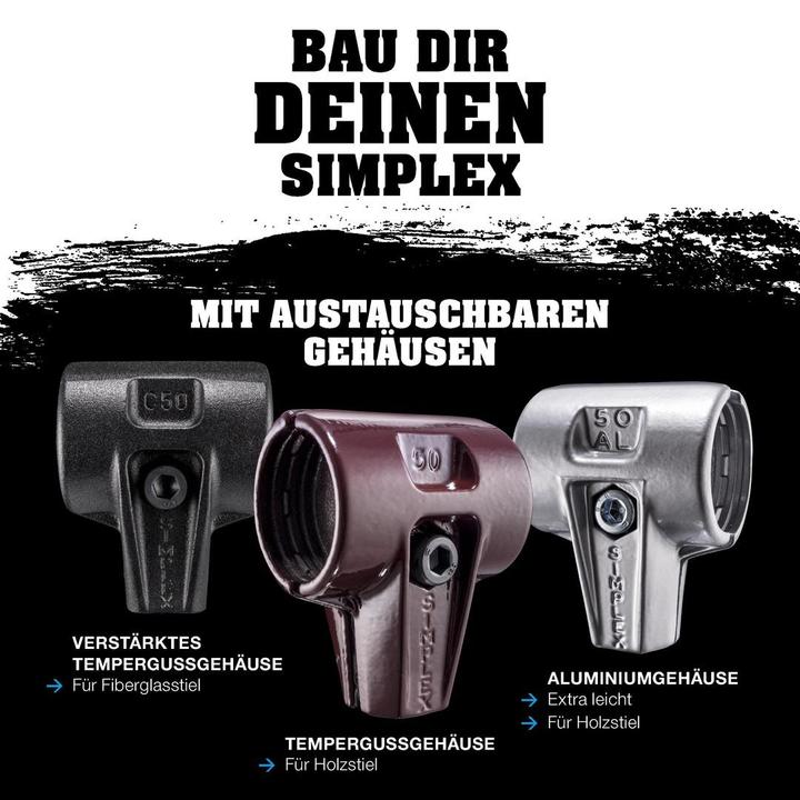 Actual product image Halder SIMPLEX soft-face hammer Malleable cast iron housing Wooden handle (2775 g)