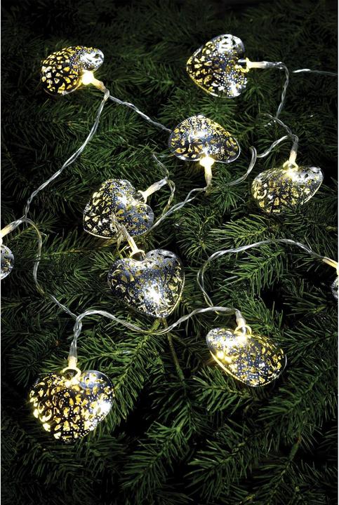 Produktbild Markslöjd Lichterkette MILLA Herz 10 LEDs Chrom, Betriebsart (2.10 m)